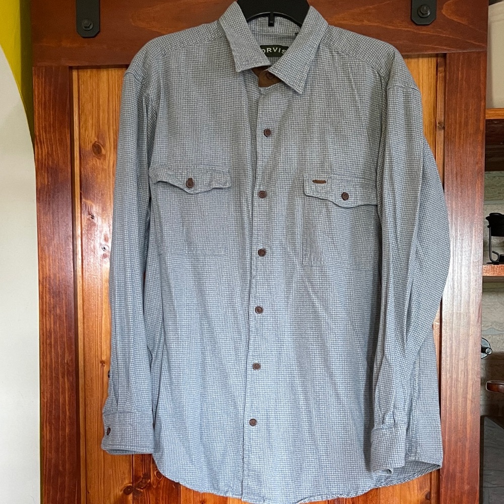 Orvis Blue Casual Button Down Shirt